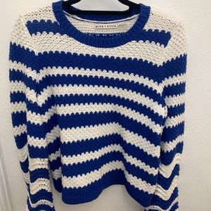 Alice + Olivia White and Blue striped sweater